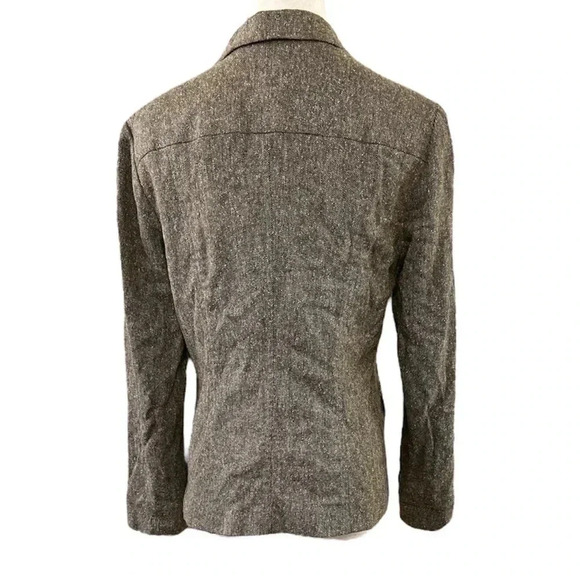 Lands End Tweed Green/Brown Coat Wool and Silk Size 6 - Picture 2 of 8